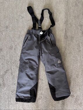 Gerry Gray Kids Snow Pants with Black Accents and Removable Suspenders